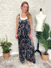 Daisy Navy Velvet Overall