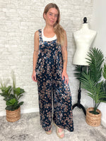 Daisy Navy Velvet Overall