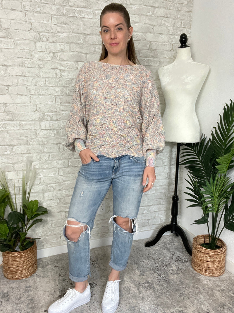 Rainbow Retro Swirl Knit Top