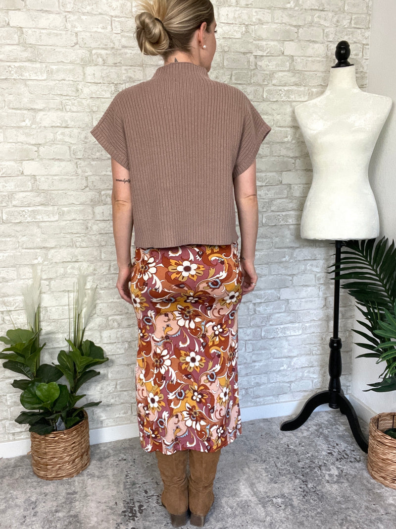Jessalyn Knit Pullover Top Mushroom