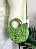 Mini Bright Straw Bag - Green
