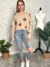 Betty Neutral Floral Beige Sweater