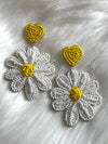 Seed Bead Daisy Earring