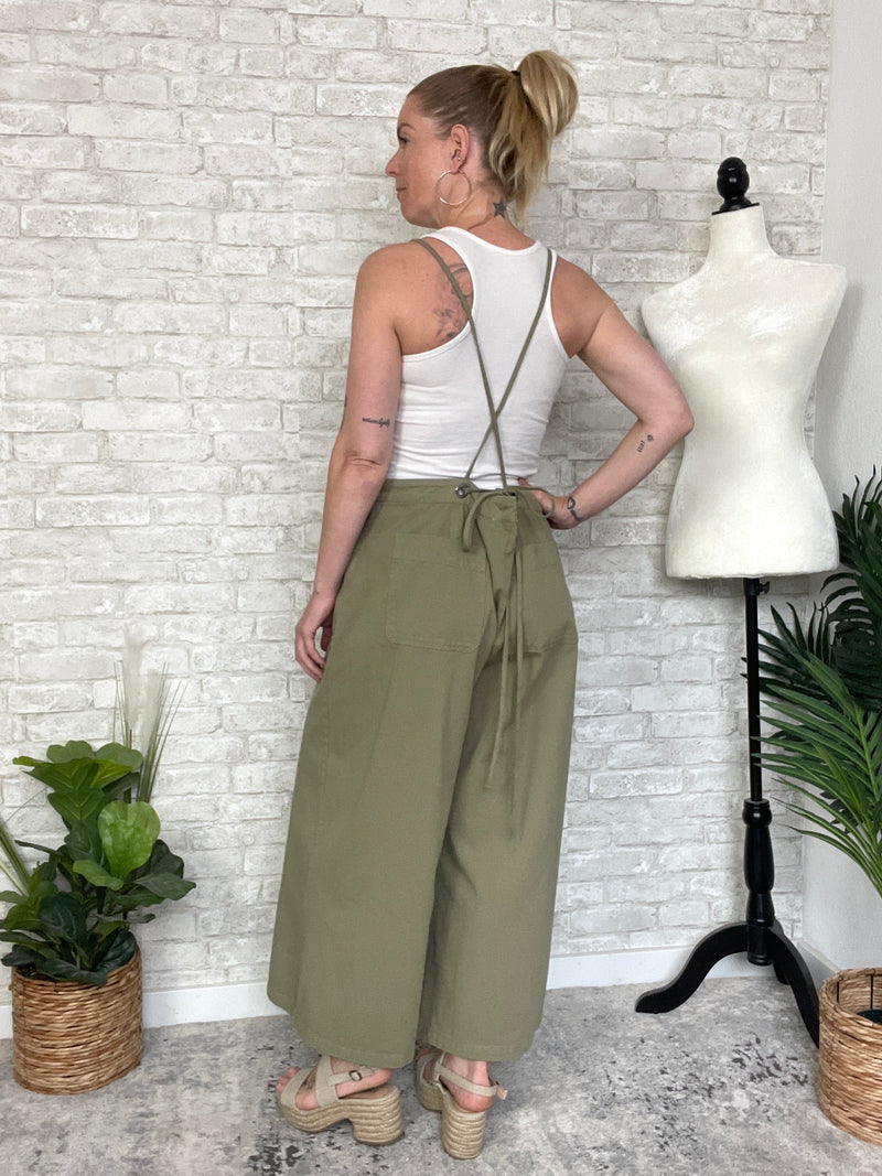 Grace Green Cropped Overall