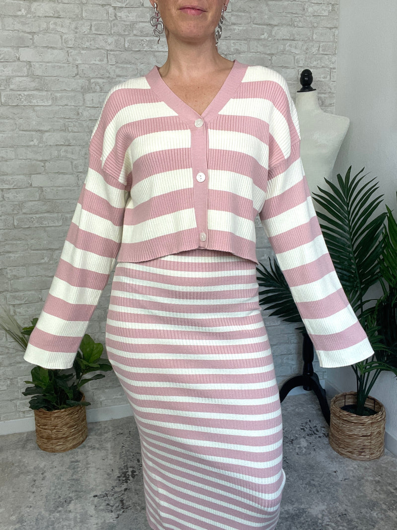 Devon Sweater Set - Cardigan Pink
