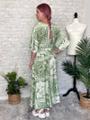 Flor Green Maxi Kimono Dress