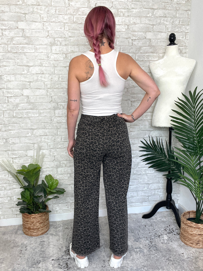 Vivienne Retro Cheetah Jeans Grey