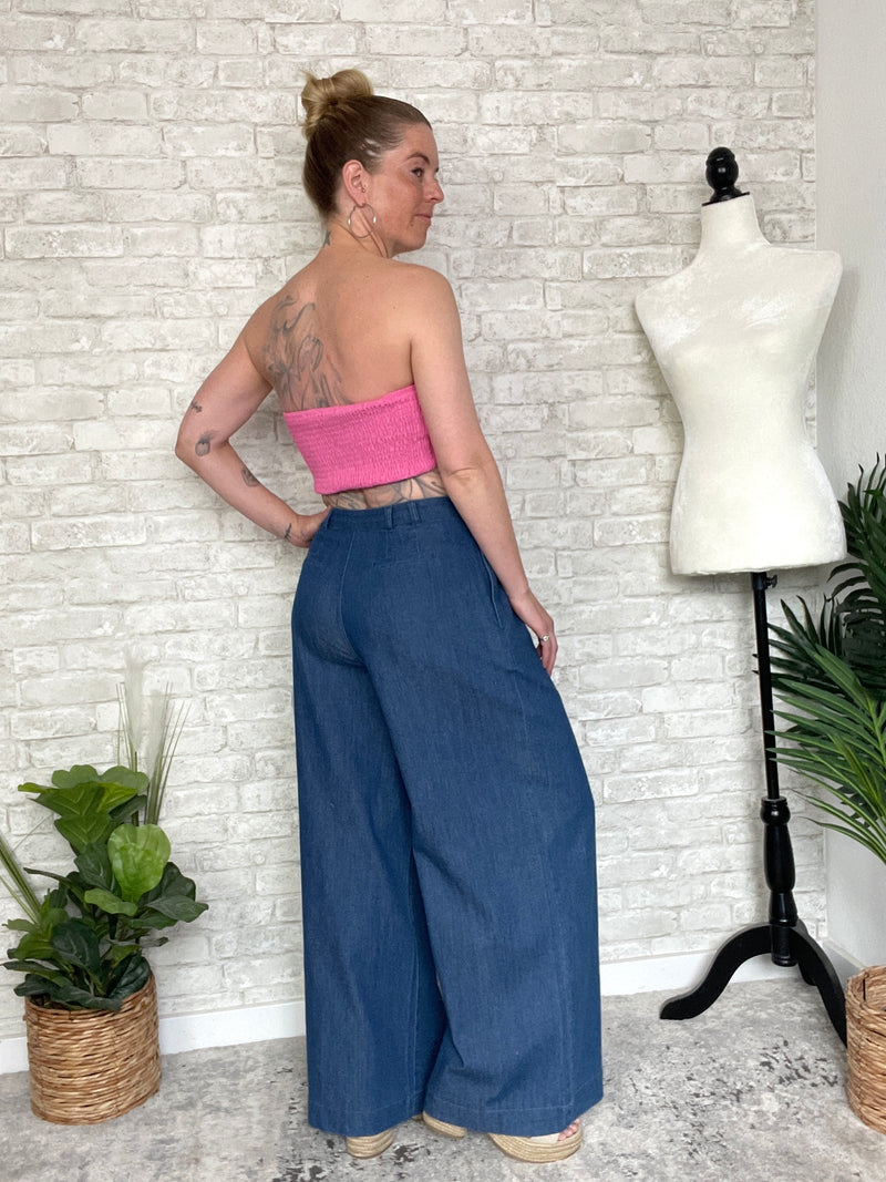 Lucela Super Wide Leg Dark Denim