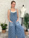 Flower Checker Print Overalls