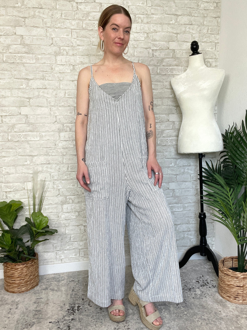 Holly Striped Overall Jumpsuit