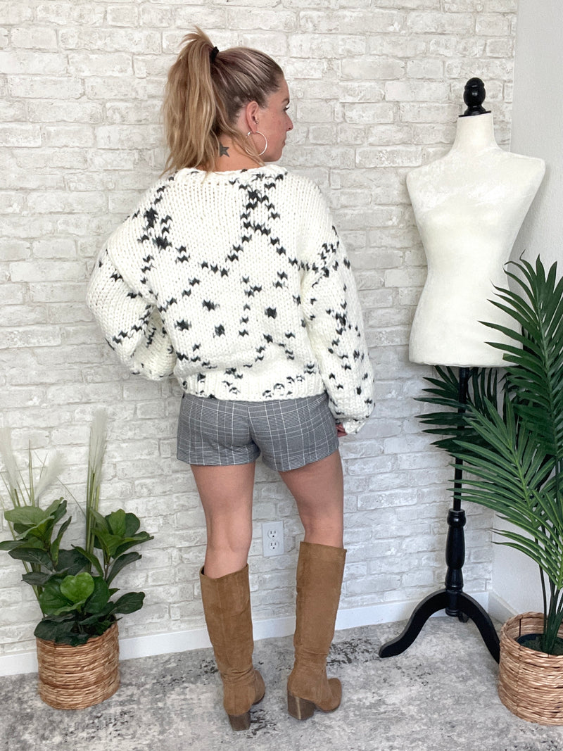 Speckled Knit Cream Cardigan