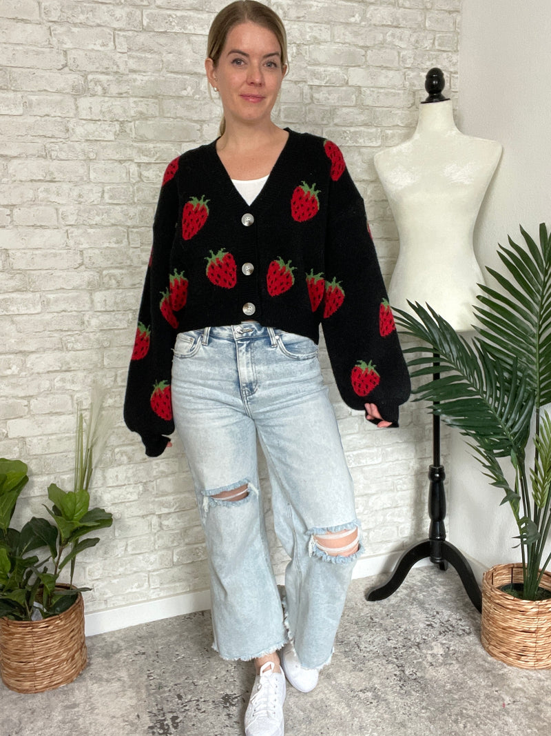 Summer Berry Cardigan Black
