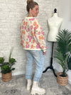Tina Orange/Pink Floral Print Pullover
