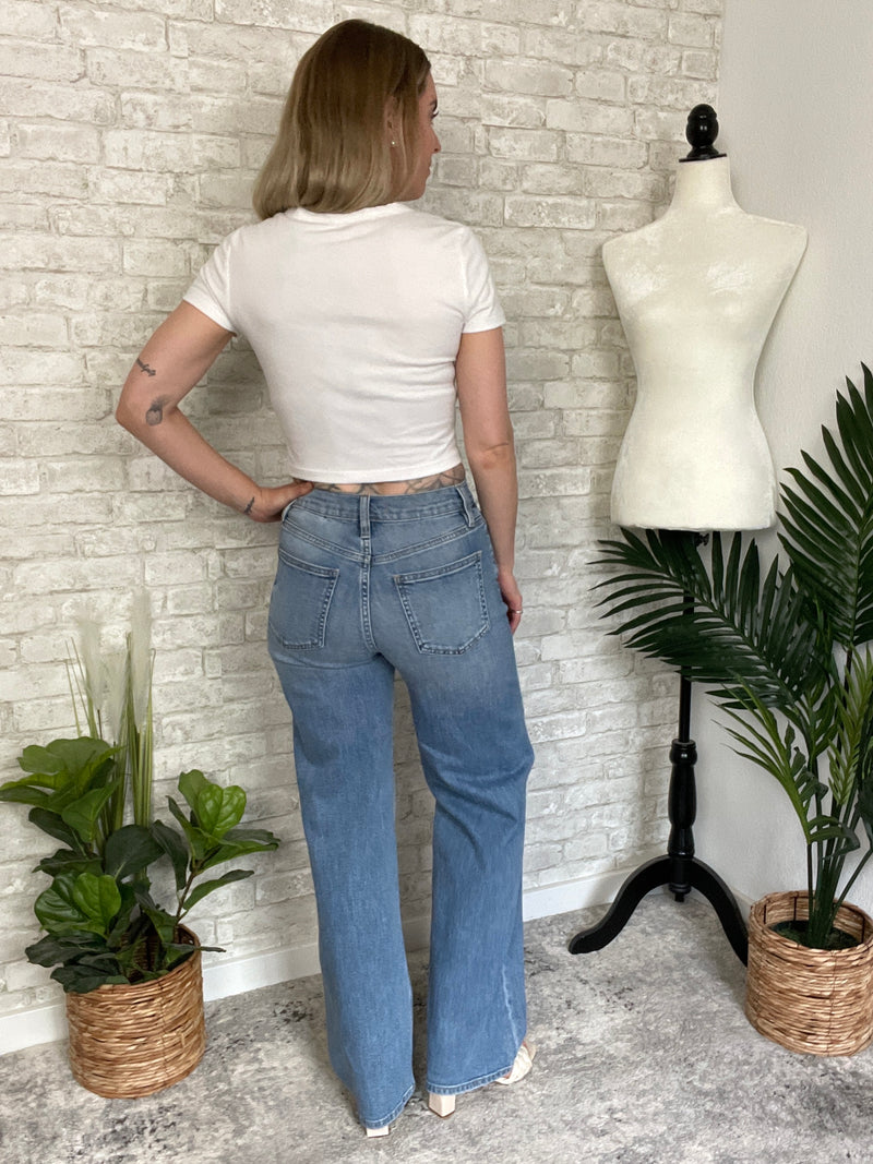 High Rise Baggy Jean Distressed