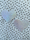 Silver Glitter Heart Pasties