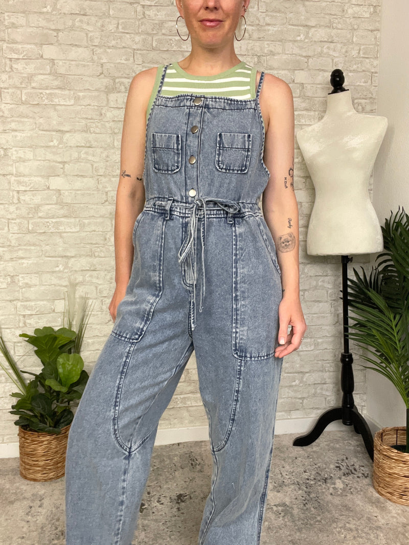 Demi Drawstring Denim Overall