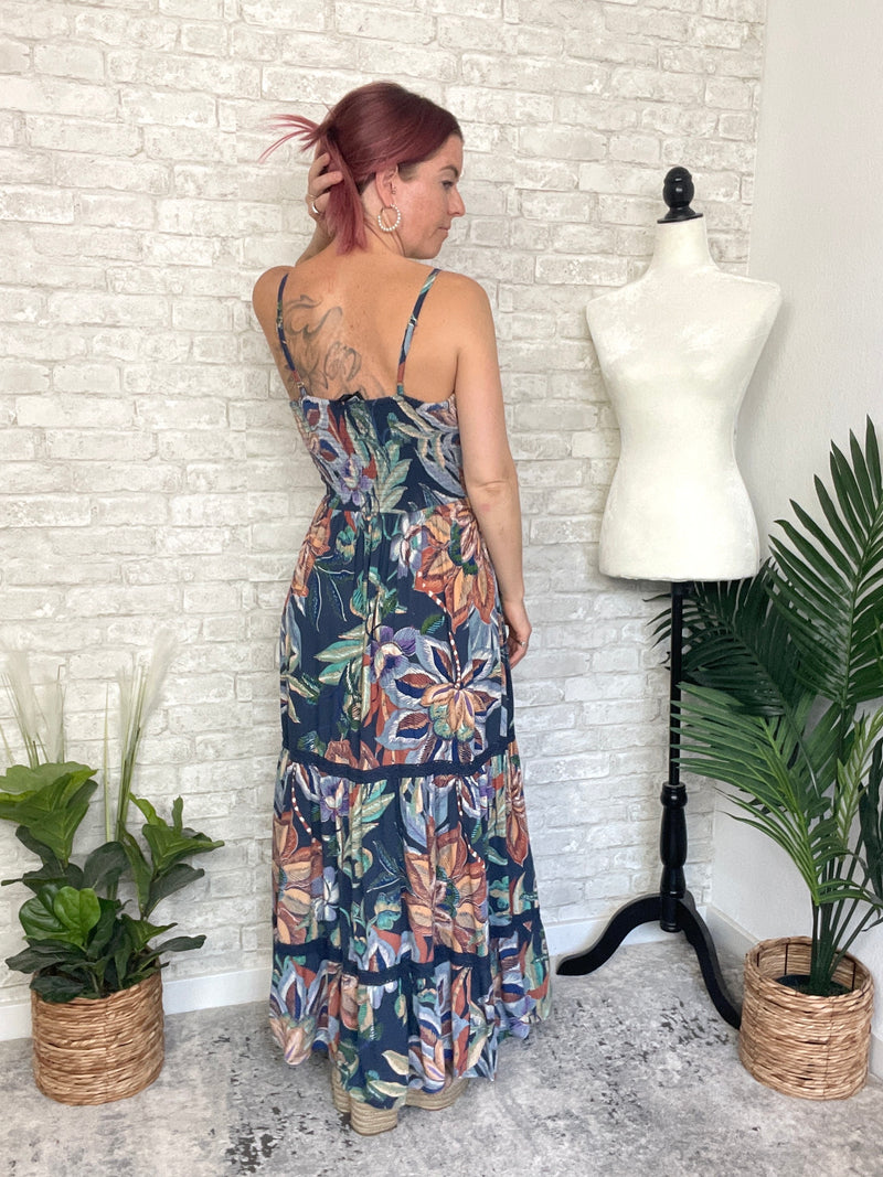 Mason Twist Maxi Midnight Blue Jungle Print