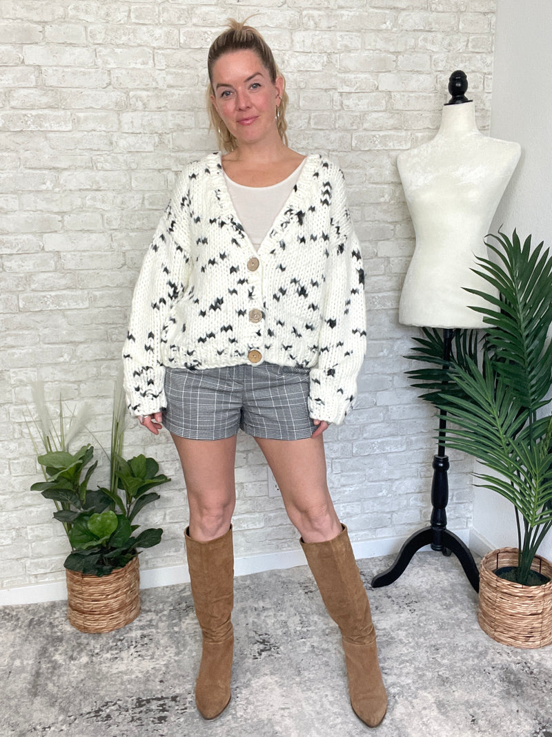 Speckled Knit Cream Cardigan