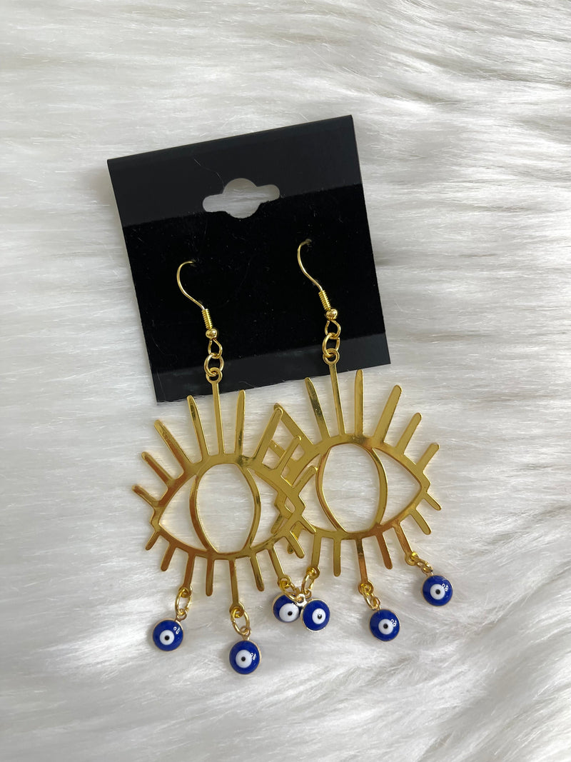 Dangle Nazar Earring Gold