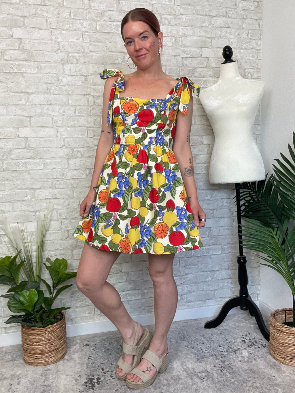 Fruit Print Spritz Dress Mini