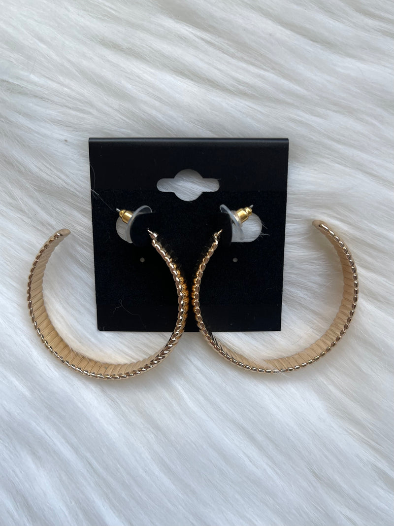 Gold Thick Textured Hoop