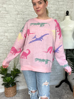 Cutie Dino Buddy Sweater Pink
