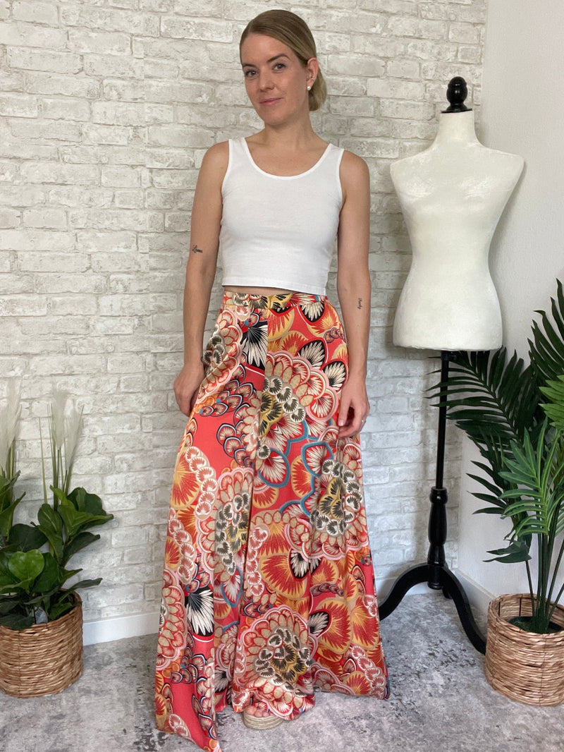 Kali Red Blossom Wide Leg Pants