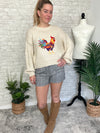 Rooster Doodle Colorful Knit Pullover