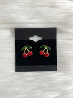 Cherry Acrylic Stud Earrings