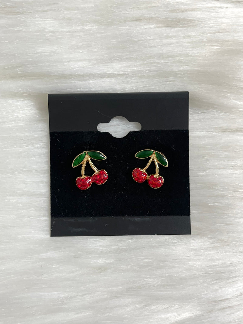 Cherry Acrylic Stud Earrings