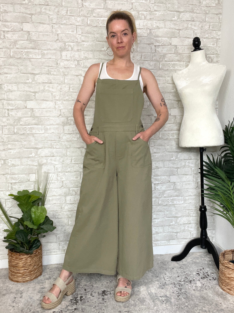 Grace Green Cropped Overall