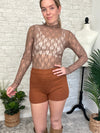 Ophelia Lace Fitted Top Mocha