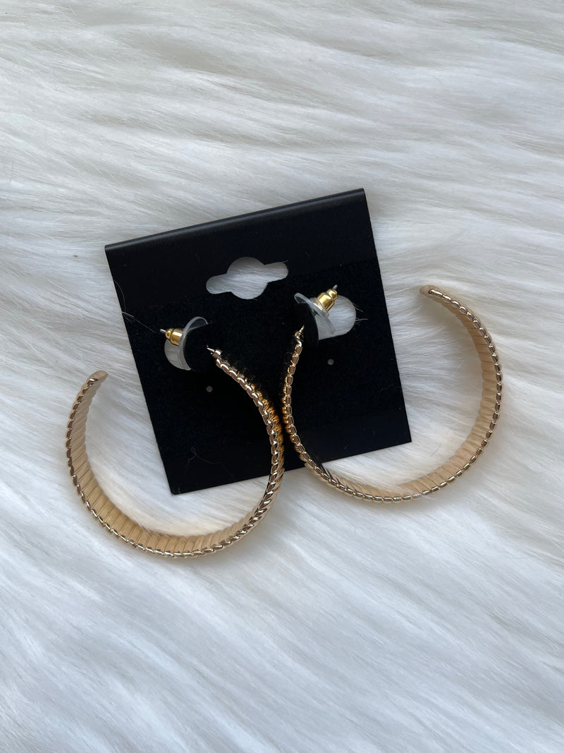 Gold Thick Textured Hoop