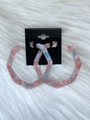 Large Acetate Pink/Blue Pearl Octagon Hoop