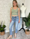 Sloane Distressed Micro-Flare Jeans