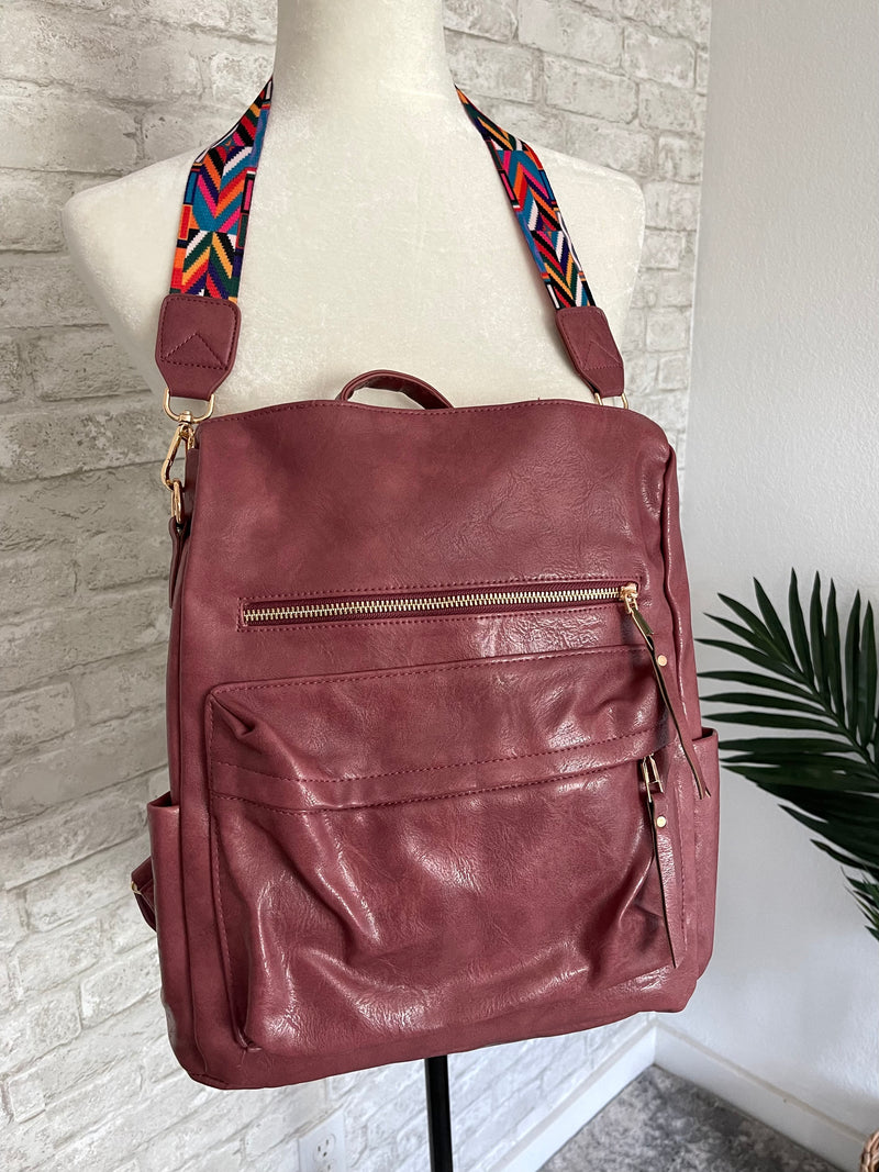 Brielle Convertible Backpack Rose