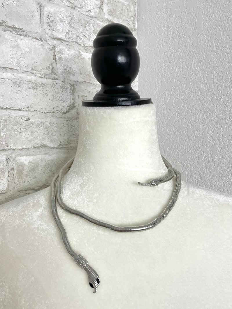 Bendable Wrapped Snake - Necklace/Bracelet Silver