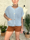 Lanny Short Sleeve Button-Up Cardigan Blue