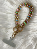 Cell Phone Wristlet Chain Strap Pastel Gold