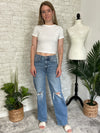 High Rise Baggy Jean Distressed