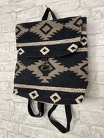Black, Taupe + Cream Aztec Backpack