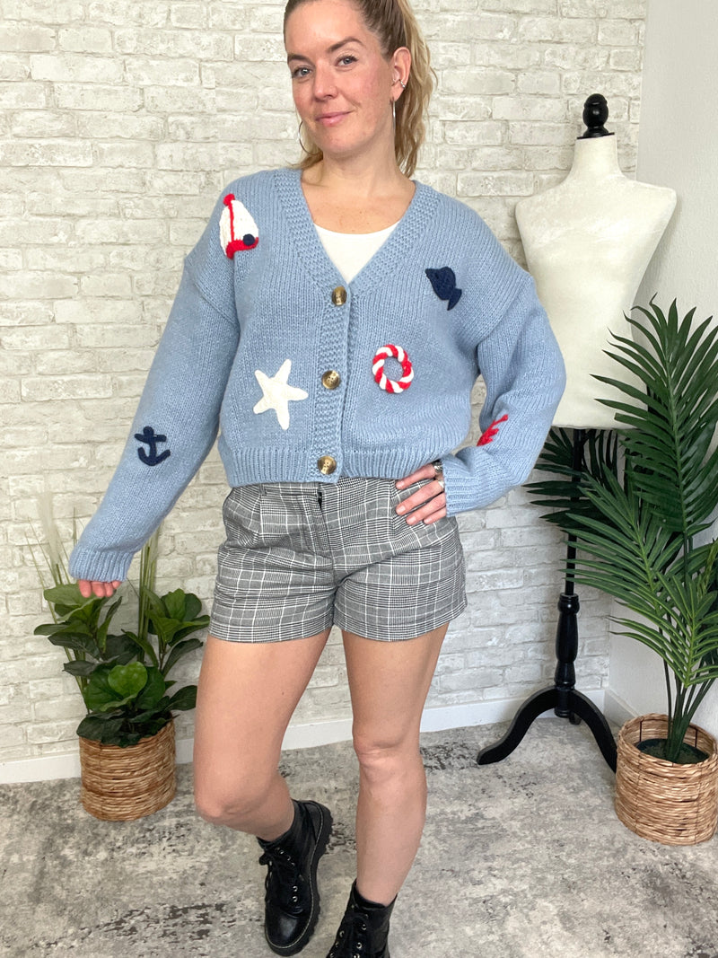 Out To Sea Cardigan Blue