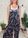 Daisy Navy Velvet Overall