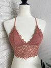 Floral Lace Racerback Bralette Rose