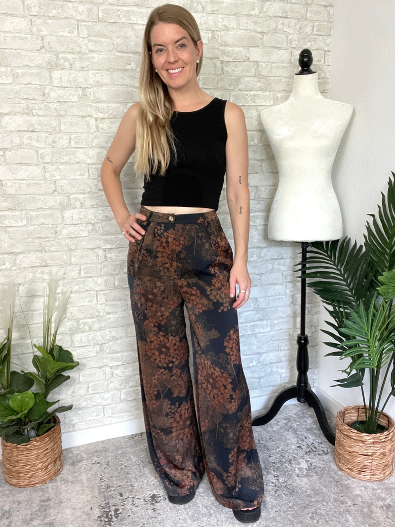 Heather Rustic Floral Print Pants