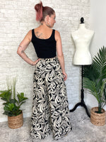 Abstract Swirls Wide Leg Pant - Black + White
