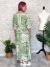 Flor Green Maxi Kimono Dress