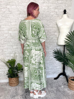 Flor Green Maxi Kimono Dress