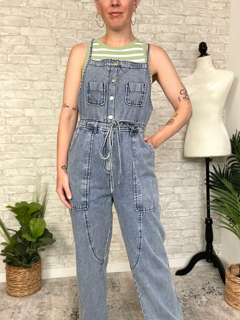 Demi Drawstring Denim Overall