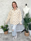 Fuzzy Checker Pattern Teddy Jacket Cream